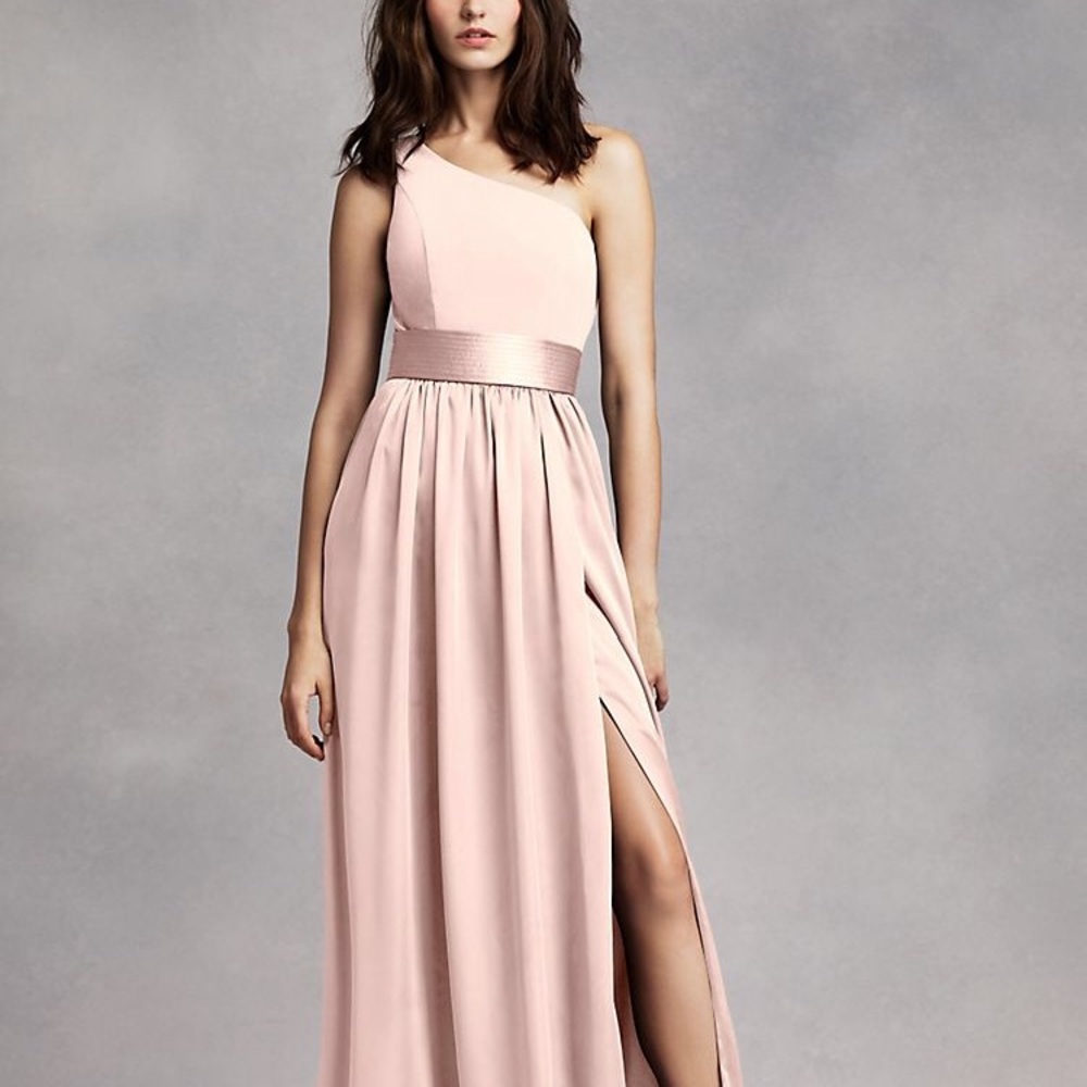 Vera Wang One shoulder Bridesmaid dress- Blush